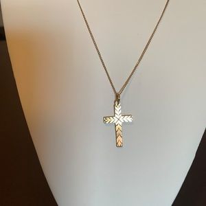 Very rare vintage 12K 1/20 gold cross necklace